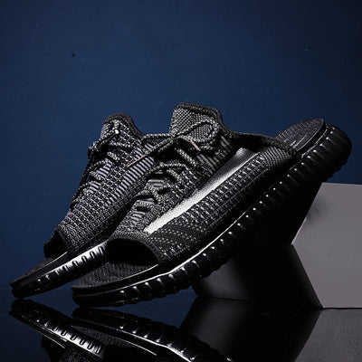 Men's couple in beach shoes