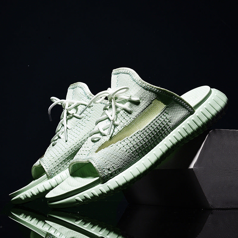 Men's couple in beach shoes