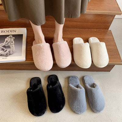 Home Cotton Slippers Thick Bottom Plush Home Indoor Warm Slippers