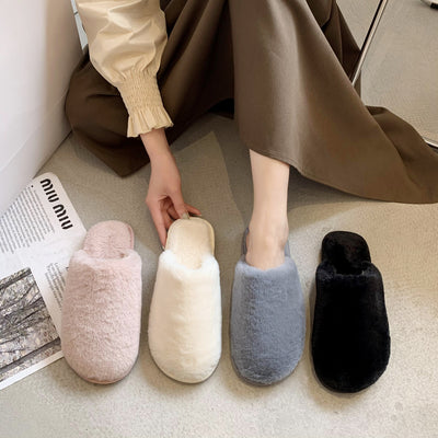 Home Cotton Slippers Thick Bottom Plush Home Indoor Warm Slippers
