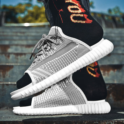 Men's couple in beach shoes