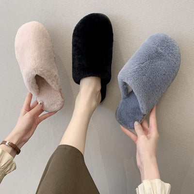 Home Cotton Slippers Thick Bottom Plush Home Indoor Warm Slippers